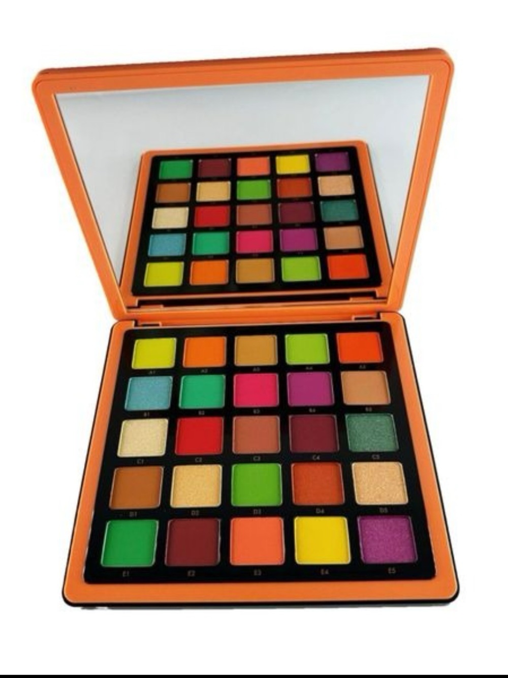 Vibrant 25-Color Eyeshadow Palette - Orange Case